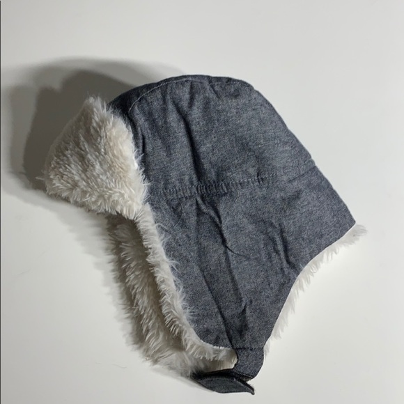 WonderKids Infant grey Fuzzy Ear Flap Hat With Velcro Strap winter outer - Picture 5 of 8